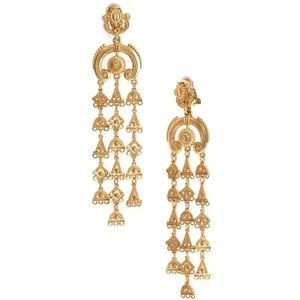 Oscar de la Renta Gold Chandelier Clip-on Earrings